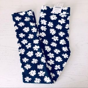 J Crew Factory Leggings in Navy & White Floral, Size Small (6/7)